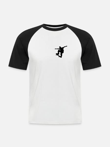 Skate - T-shirt baseball manches courtes Homme - blanc/noir