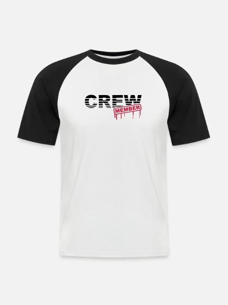Crew Member - Men's Baseball T-Shirt - white/black
