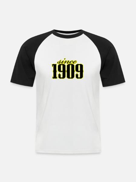 since 1909 (black) - Men's Baseball T-Shirt - white/black