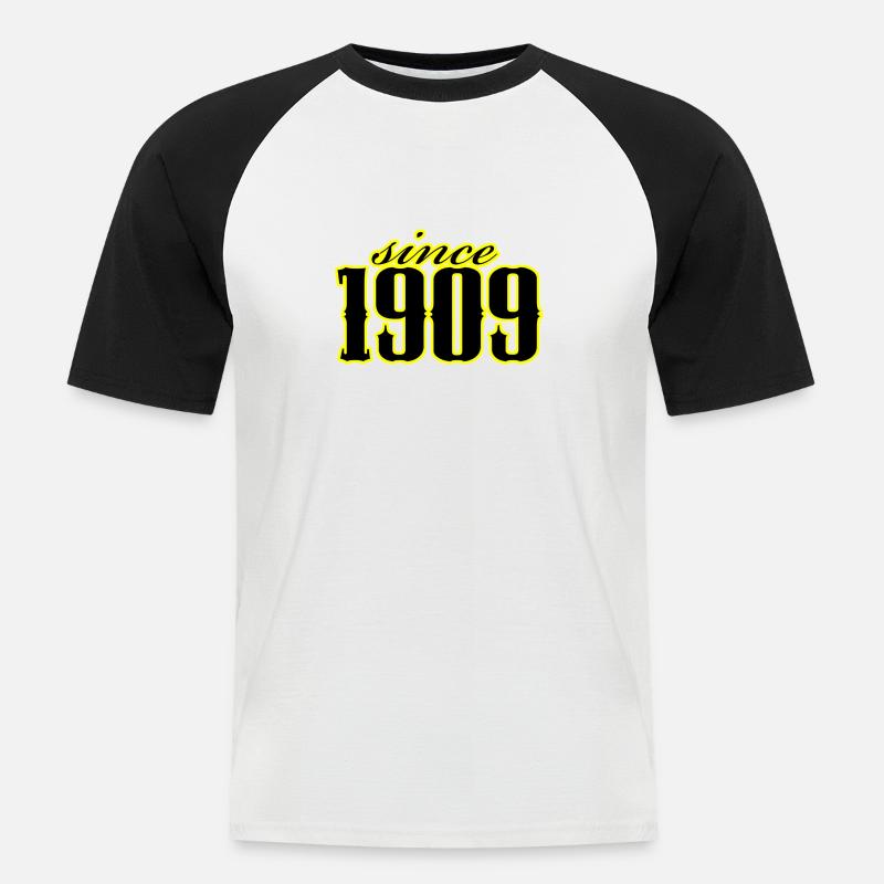 since 1909 (black) - Men's Baseball T-Shirt - white/black