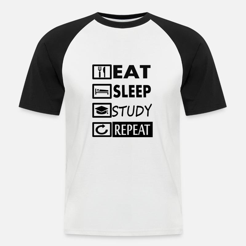 Studium studieren Student Studentin Geschenkidee - Männer Baseball-T-Shirt - Weiß/Schwarz