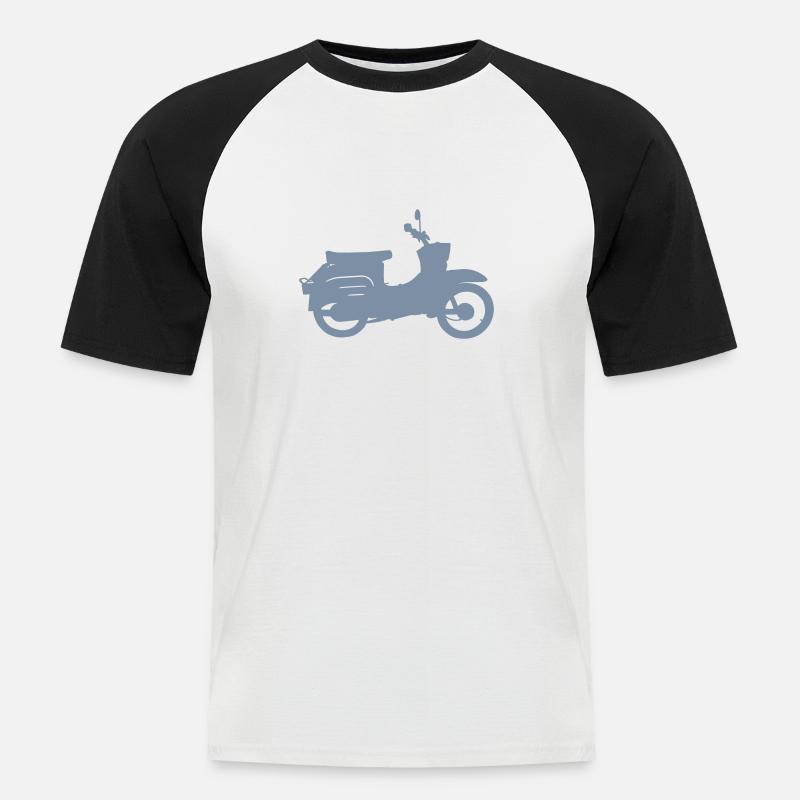 Schwalbe Silhouette - Männer Baseball-T-Shirt - Weiß/Schwarz