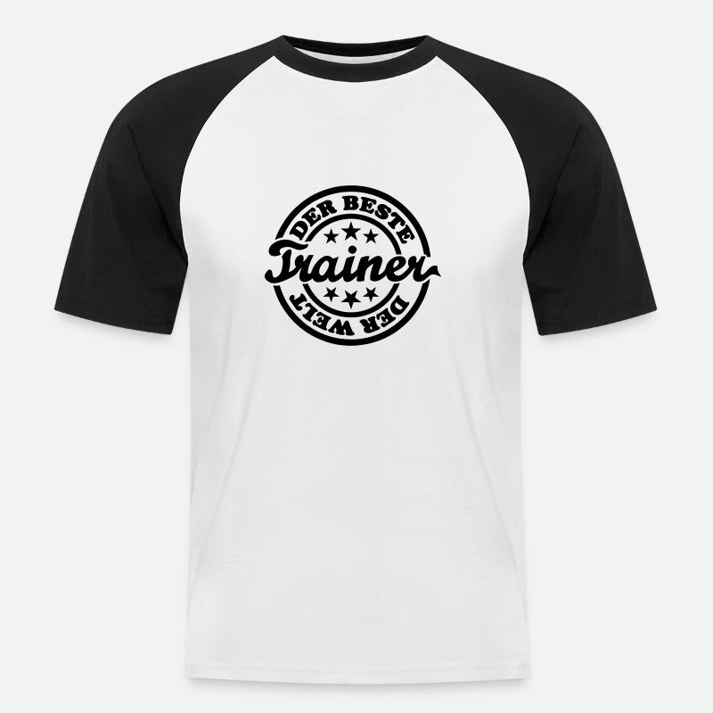 Bester Trainer (Stempel) - Männer Baseball-T-Shirt - Weiß/Schwarz