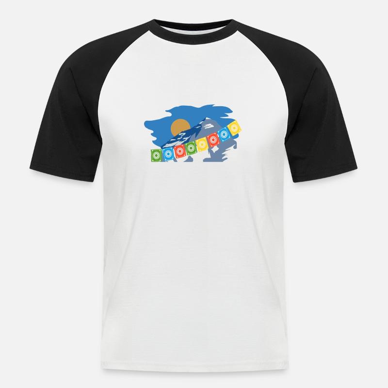 Himalayan Mountain - Männer Baseball-T-Shirt - Weiß/Schwarz
