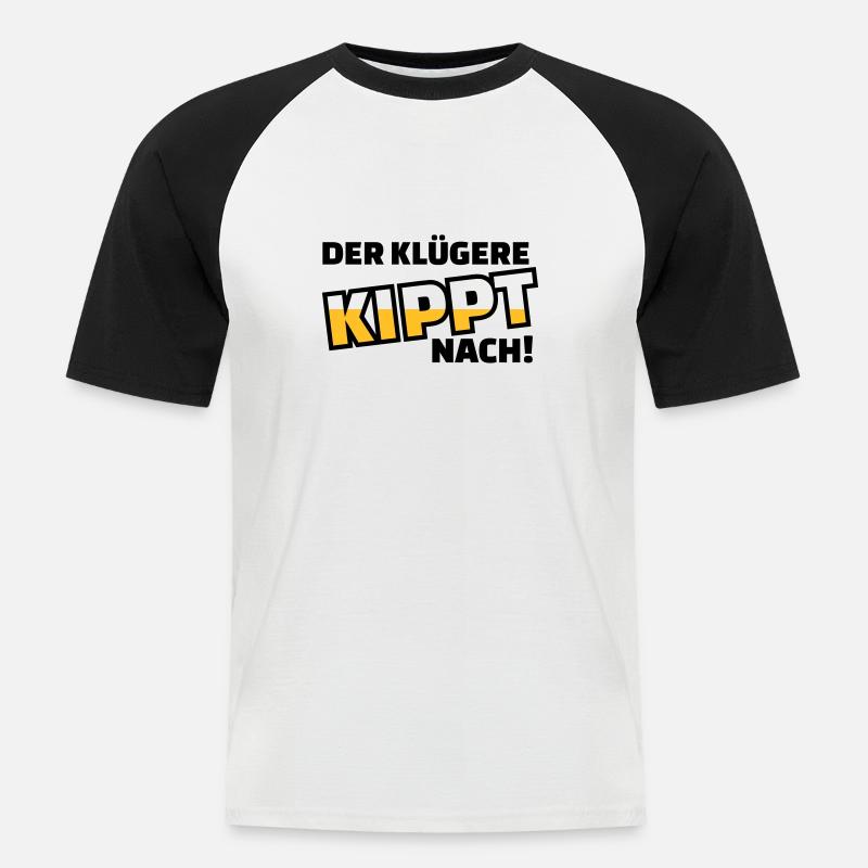 Bier - Männer Baseball-T-Shirt - Weiß/Schwarz