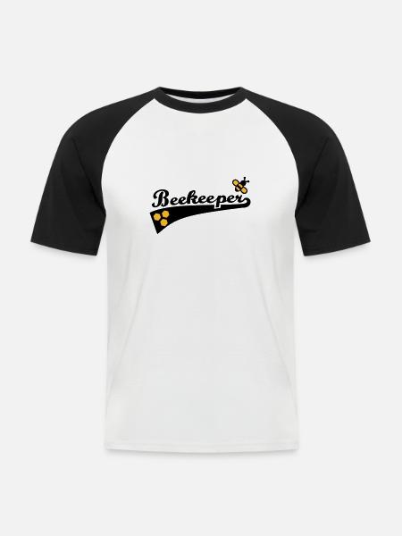Beekeeper - T-shirt baseball manches courtes Homme - blanc/noir