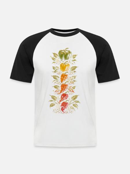 Chili Grower Chilis Anbauen - Männer Baseball-T-Shirt - Weiß/Schwarz