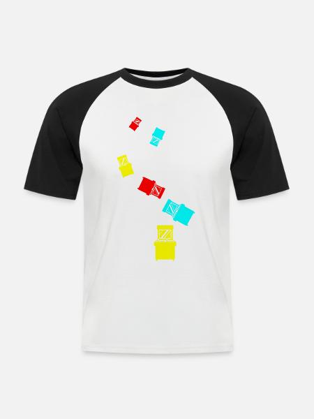 Arcade Retro Gamer - Männer Baseball-T-Shirt - Weiß/Schwarz