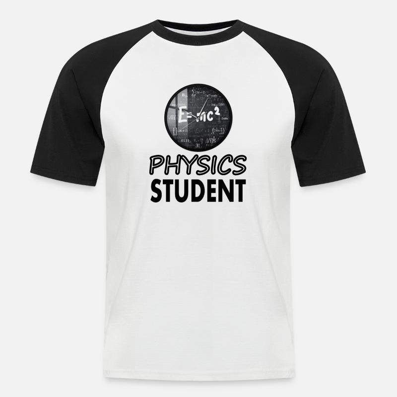 Physik Student Physikstudium Physikstudentin - Männer Baseball-T-Shirt - Weiß/Schwarz