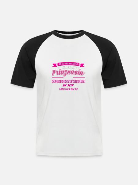 KFZ-Mechatronikerin - Männer Baseball-T-Shirt - Weiß/Schwarz