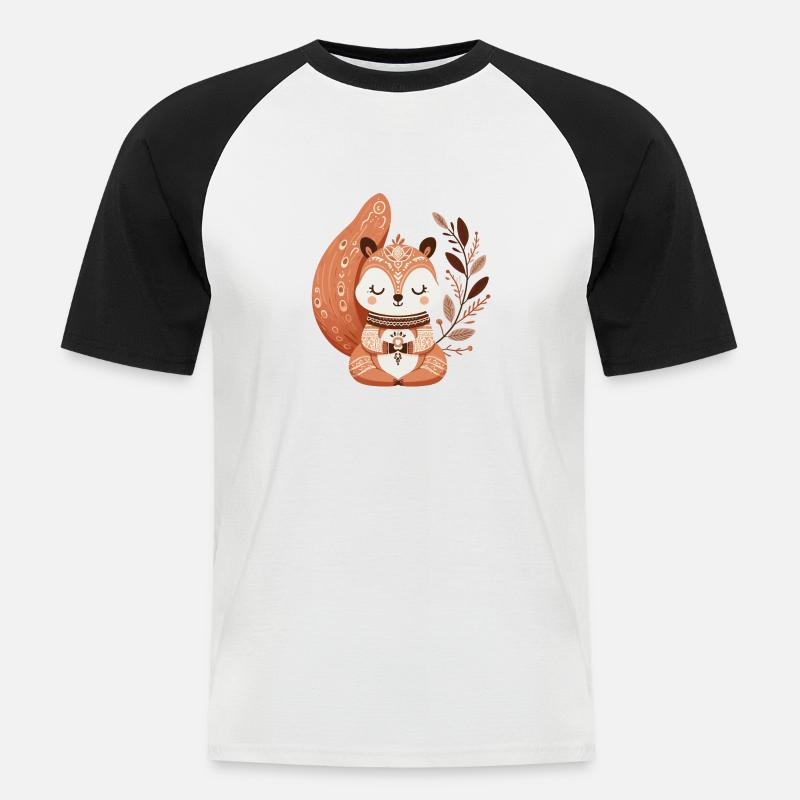 Zen-Eichhörnchen - Männer Baseball-T-Shirt - Weiß/Schwarz