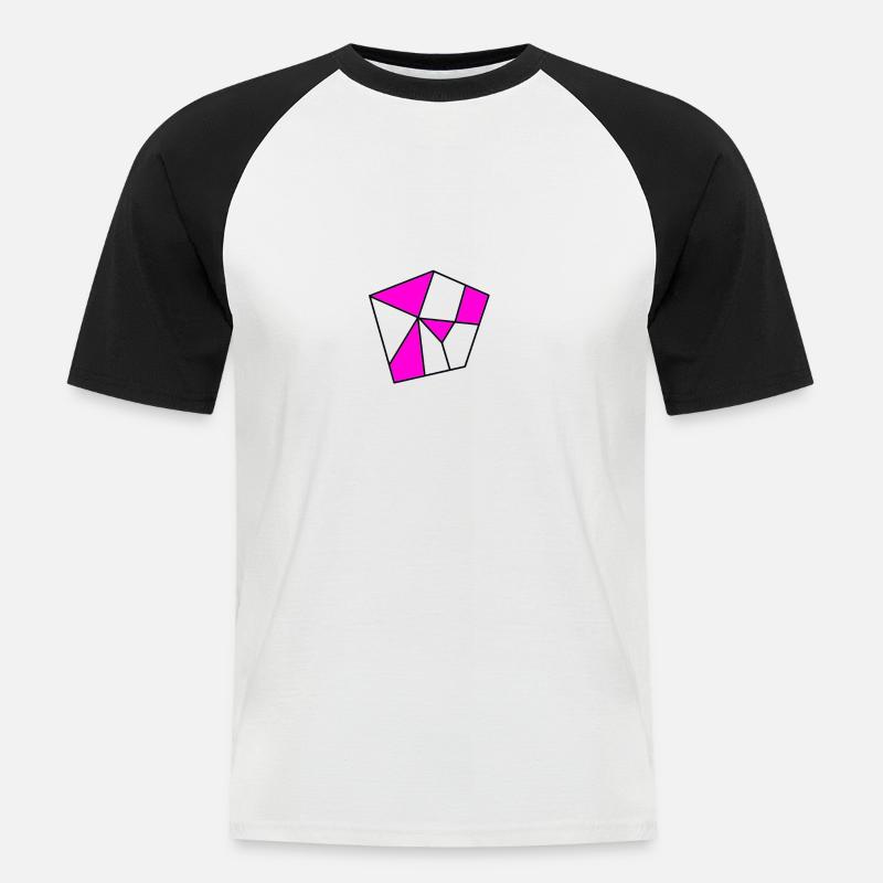 Cooles Fünfeck. Geschenck Idee - Männer Baseball-T-Shirt - Weiß/Schwarz