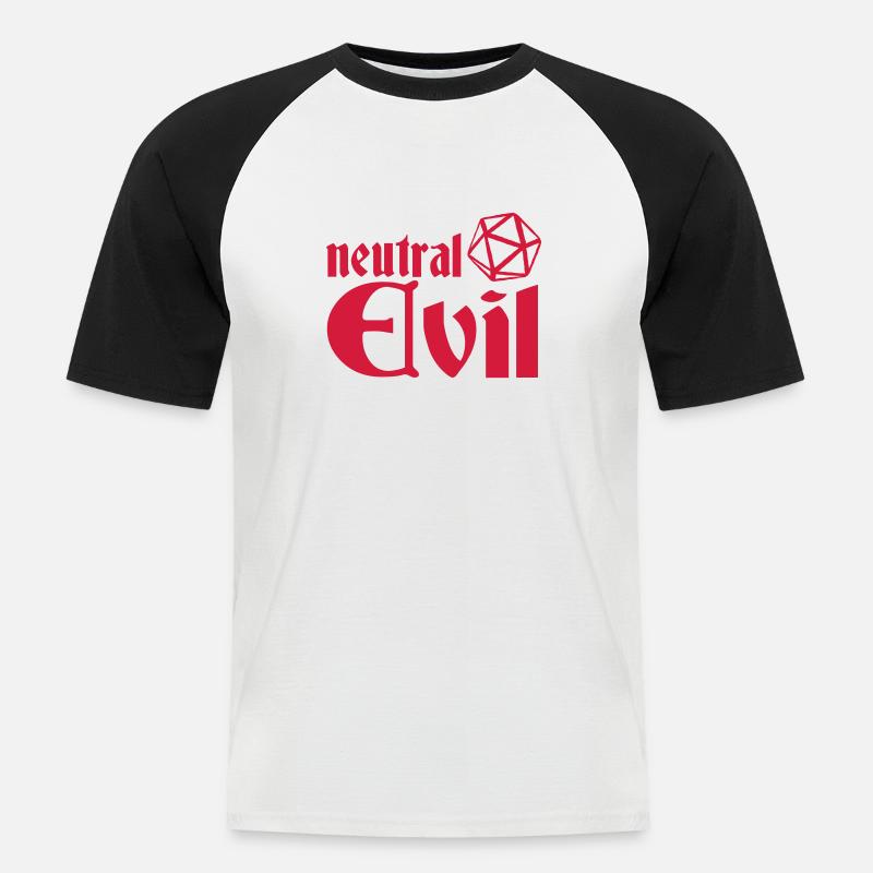neutral evil - Männer Baseball-T-Shirt - Weiß/Schwarz