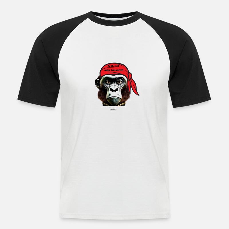 Geh mit oder beiseite! - Männer Baseball-T-Shirt - Weiß/Schwarz