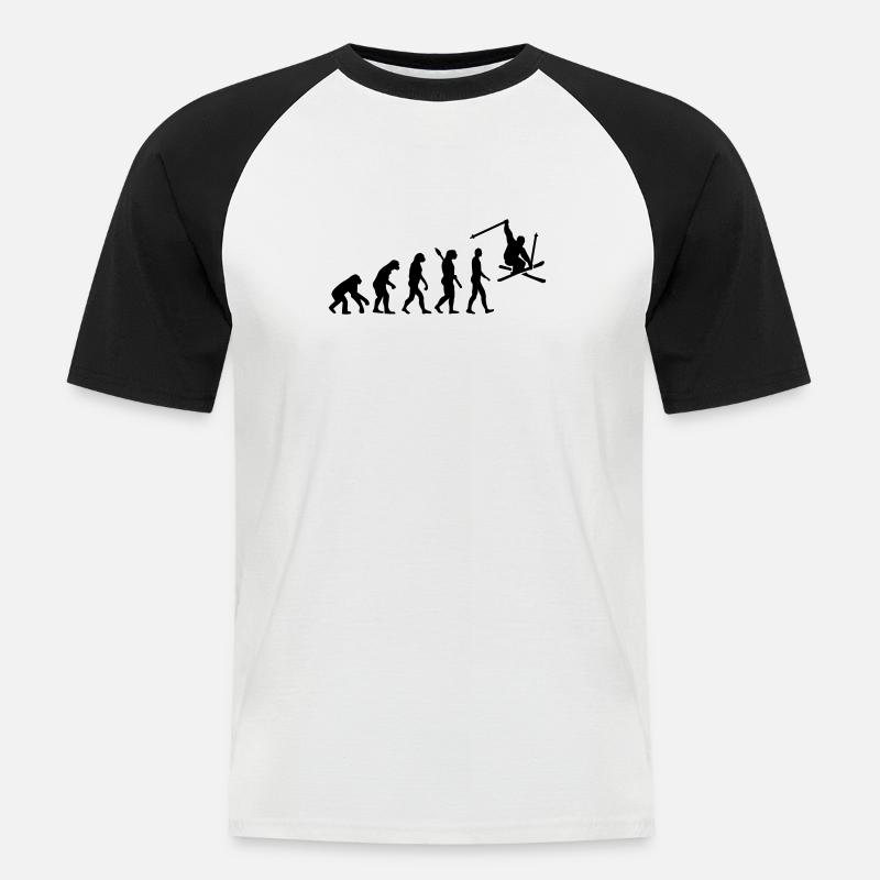 Evolution Ski - T-shirt baseball manches courtes Homme - blanc/noir