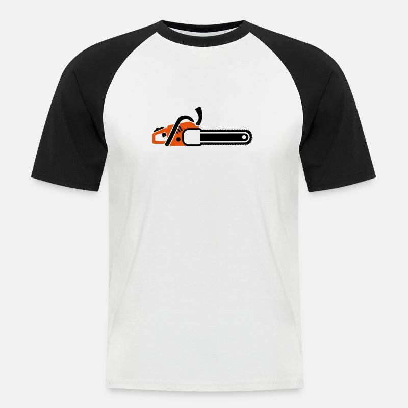 Chainsaw - Men's Baseball T-Shirt - white/black