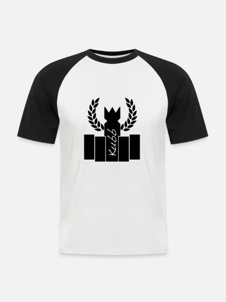 Kubb - Men's Baseball T-Shirt - white/black
