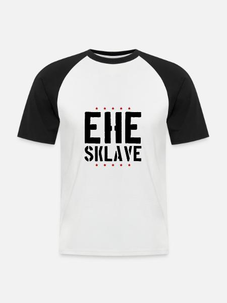 Ehe Sklave Hochzeit Jga - Männer Baseball-T-Shirt - Weiß/Schwarz