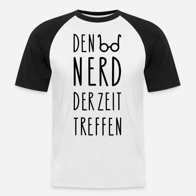 Nerd Sprüche (b) - Männer Baseball-T-Shirt - Weiß/Schwarz