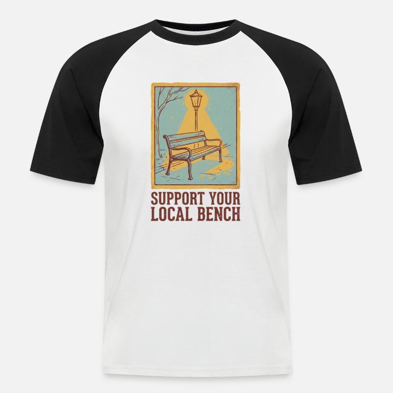 Support Bench - Men's Baseball T-Shirt - white/black
