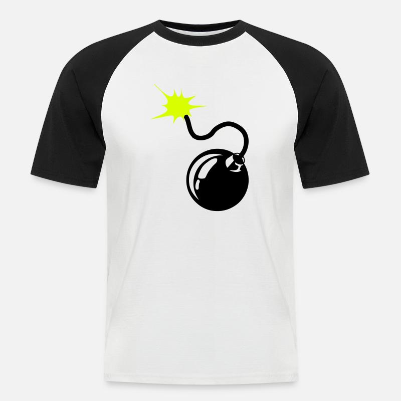 Bombe Bombe Docht 9072 - Männer Baseball-T-Shirt - Weiß/Schwarz