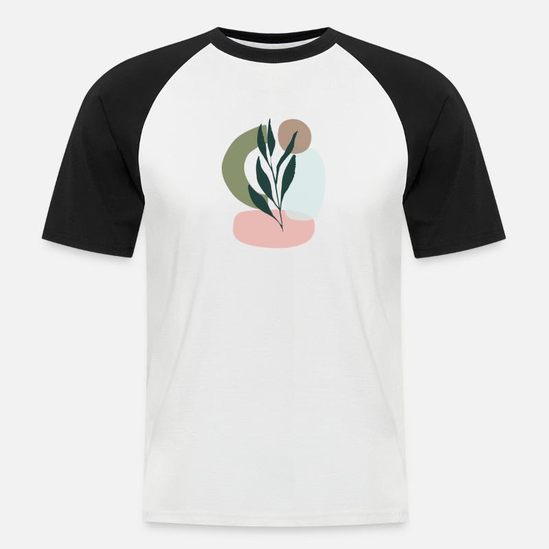 Minimalistic Boho Style - Männer Baseball-T-Shirt - Weiß/Schwarz