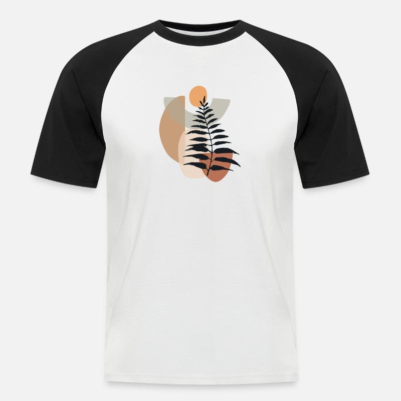 Minimalistic Boho Style - Männer Baseball-T-Shirt - Weiß/Schwarz