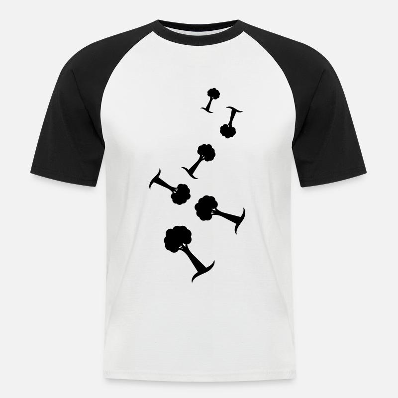 Baum Symbol - Männer Baseball-T-Shirt - Weiß/Schwarz