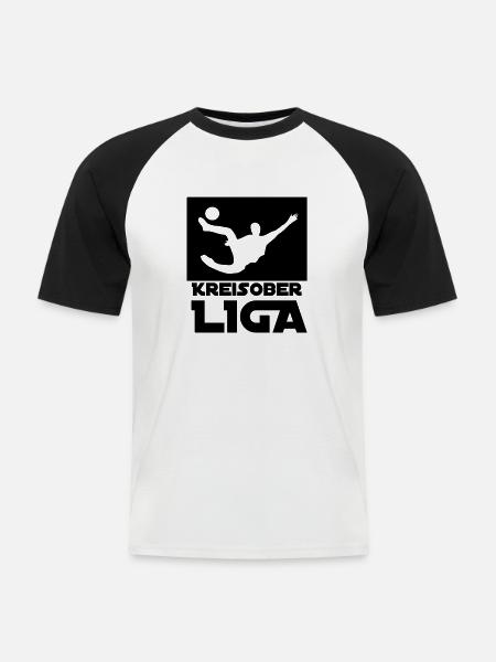 Kreisoberliga - Männer Baseball-T-Shirt - Weiß/Schwarz