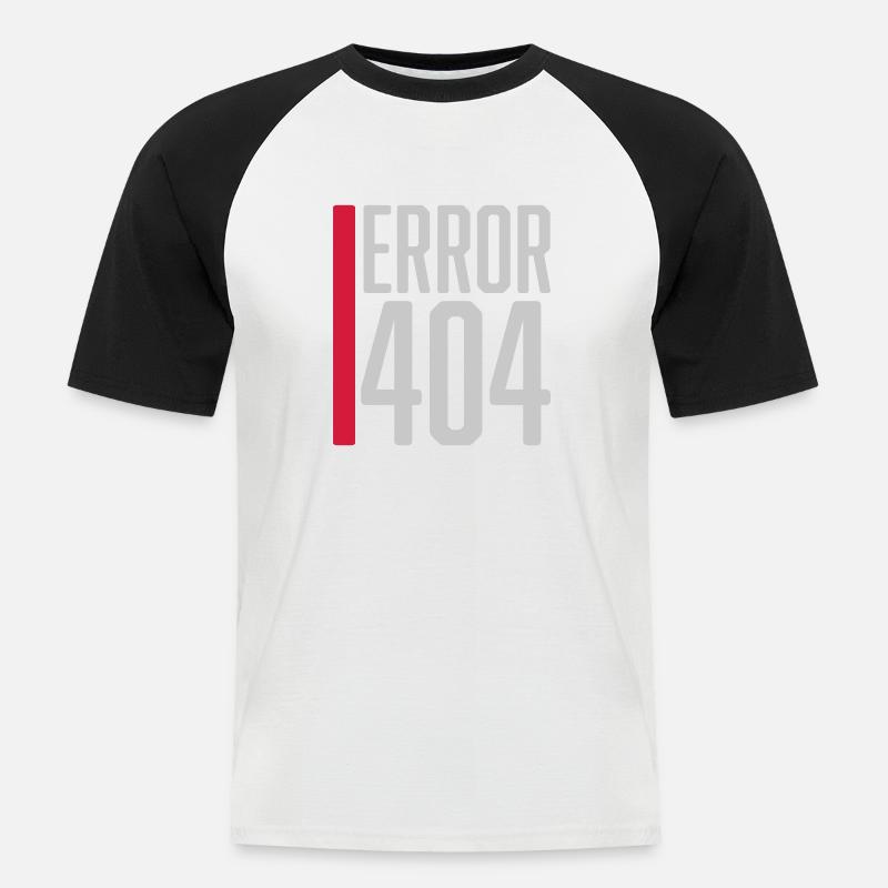 Fehler Code Error 404 - Männer Baseball-T-Shirt - Weiß/Schwarz