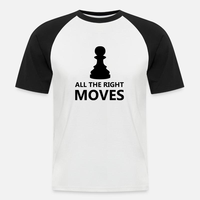 boardgame chess backgammon game night - Männer Baseball-T-Shirt - Weiß/Schwarz