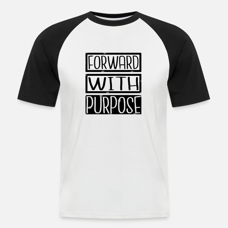 progress growth change development enthusiasm - Männer Baseball-T-Shirt - Weiß/Schwarz