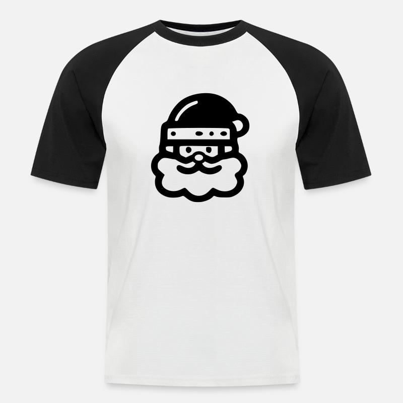 Weihnachtsmann Icon - Männer Baseball-T-Shirt - Weiß/Schwarz