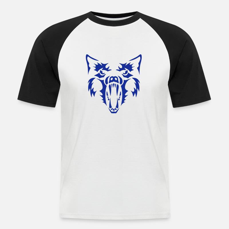 Wolf Werwolf Werwolf 3 - Männer Baseball-T-Shirt - Weiß/Schwarz