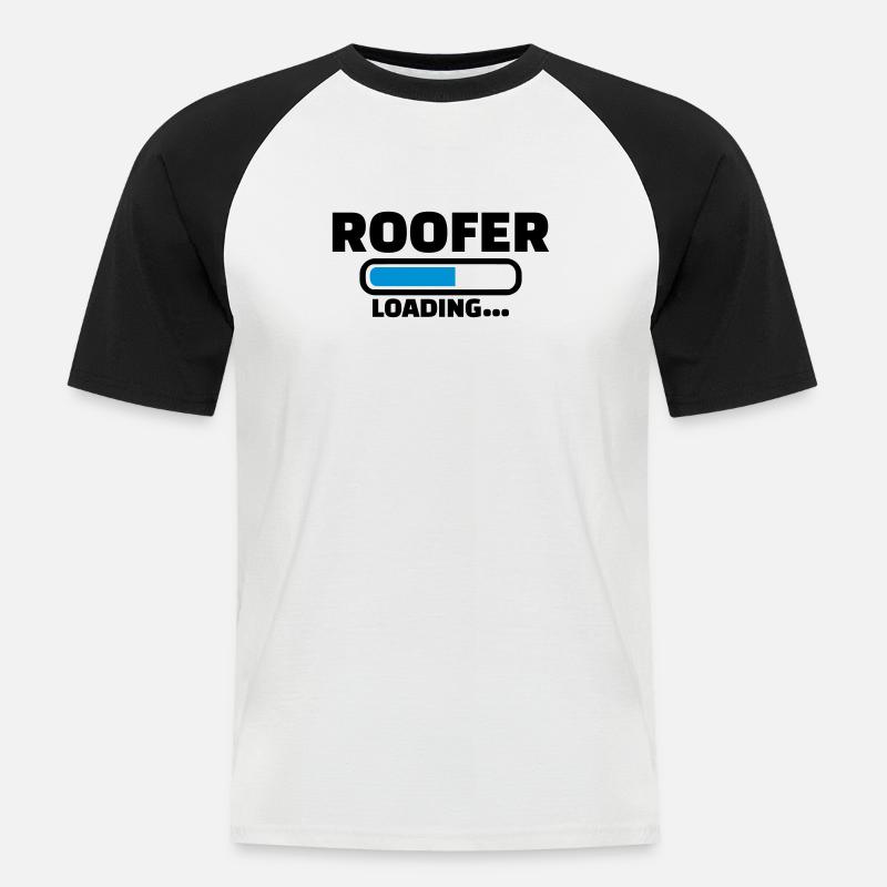 Dachdecker - Männer Baseball-T-Shirt - Weiß/Schwarz