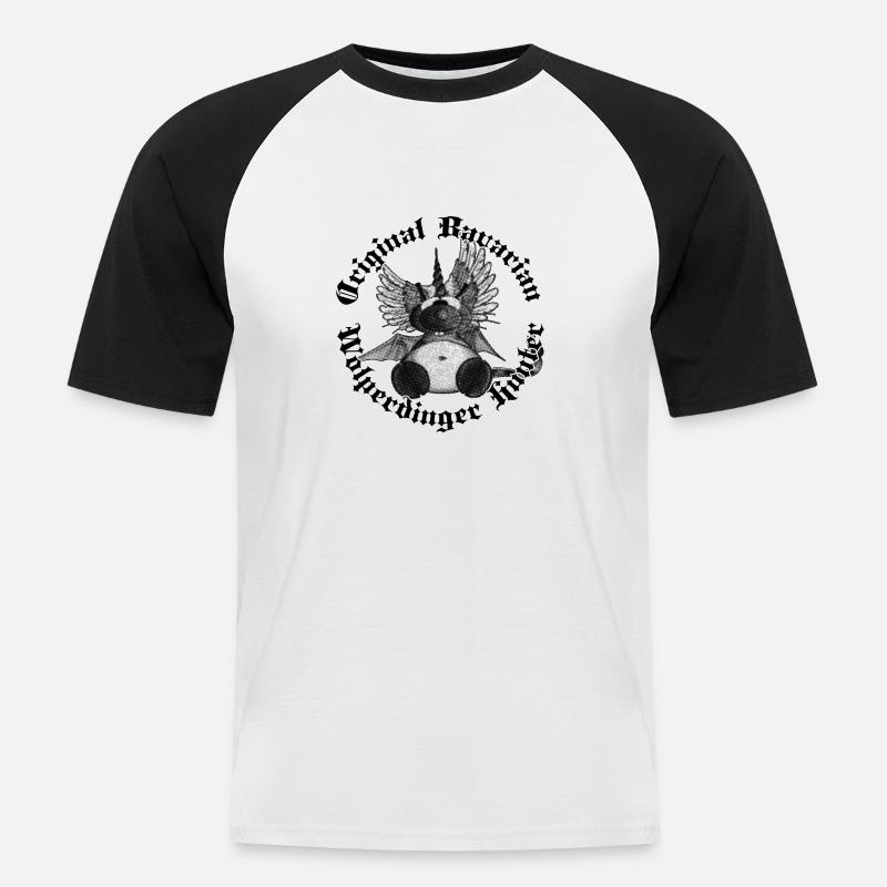 Original Bavarian Wolperdinger Hunter - Männer Baseball-T-Shirt - Weiß/Schwarz