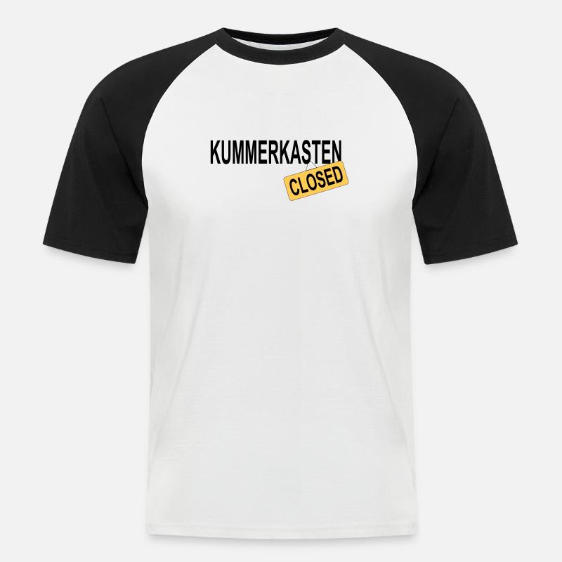 Kummerkasten - closed - Männer Baseball-T-Shirt - Weiß/Schwarz