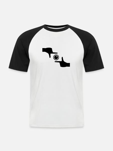 Foto - Männer Baseball-T-Shirt - Weiß/Schwarz
