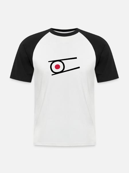 Sushi - Männer Baseball-T-Shirt - Weiß/Schwarz