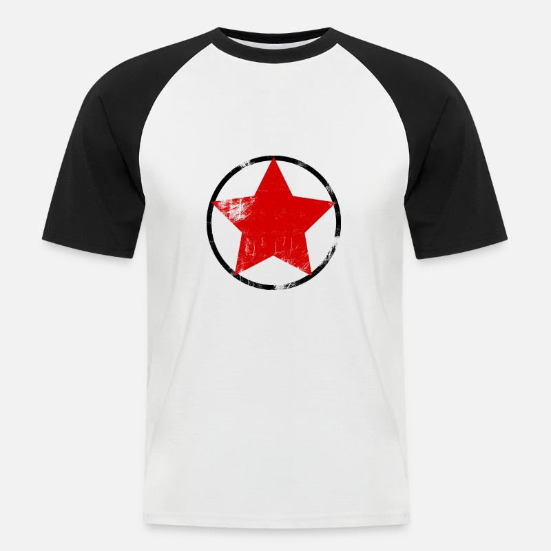 Stella Rossa - Maglia da baseball a manica corta da uomo - bianco/nero