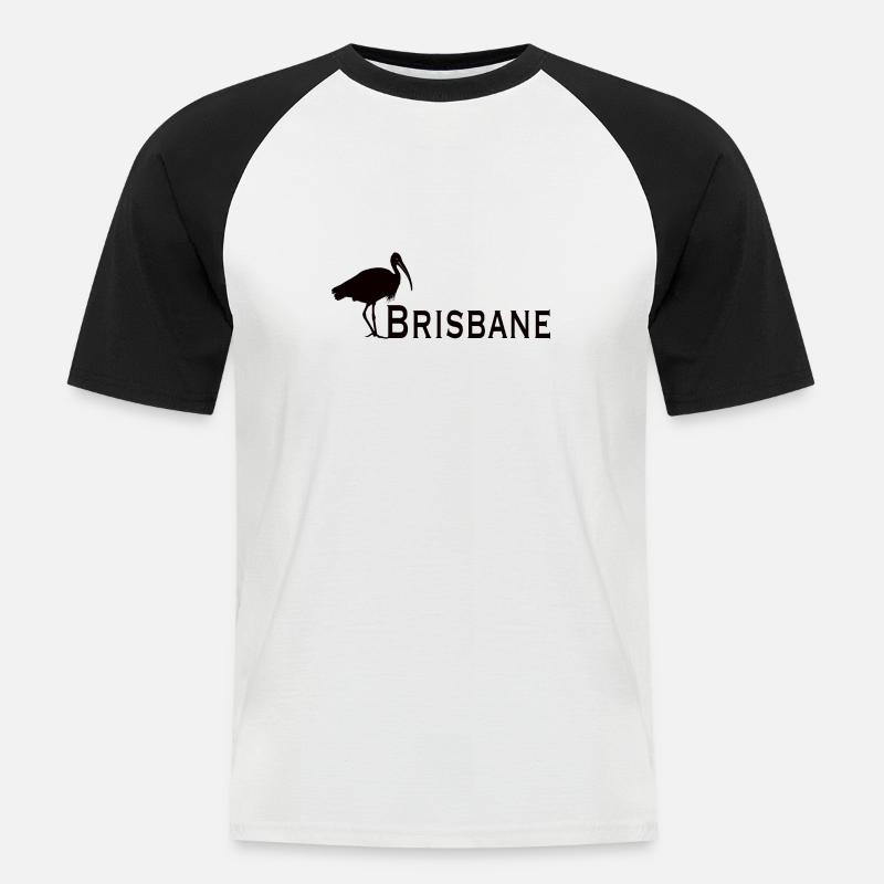 Bin Chicken Brisbane - Männer Baseball-T-Shirt - Weiß/Schwarz
