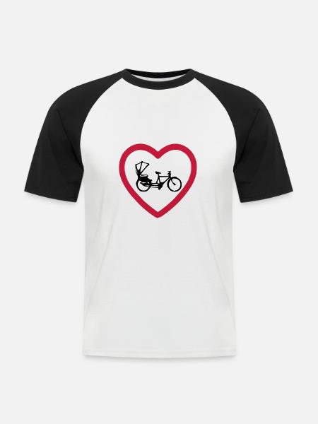 i love rickshaw - Men's Baseball T-Shirt - white/black