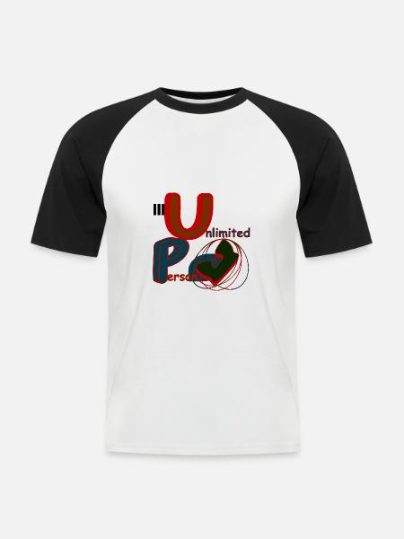 Unlimited Person Cool - Männer Baseball-T-Shirt - Weiß/Schwarz