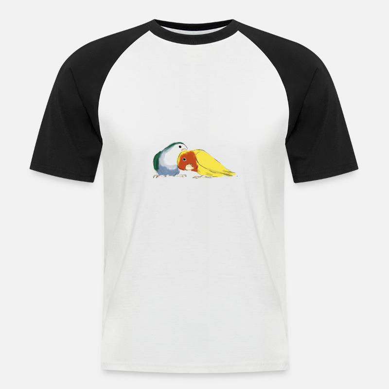Zwei Rosenköpfchen - Männer Baseball-T-Shirt - Weiß/Schwarz