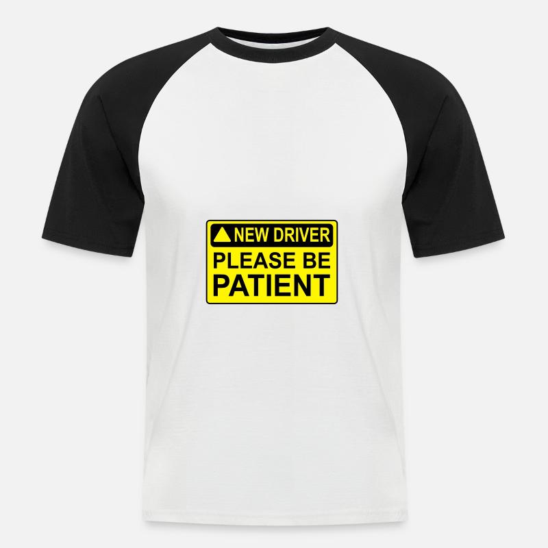 NEWDRIVER2 - Männer Baseball-T-Shirt - Weiß/Schwarz