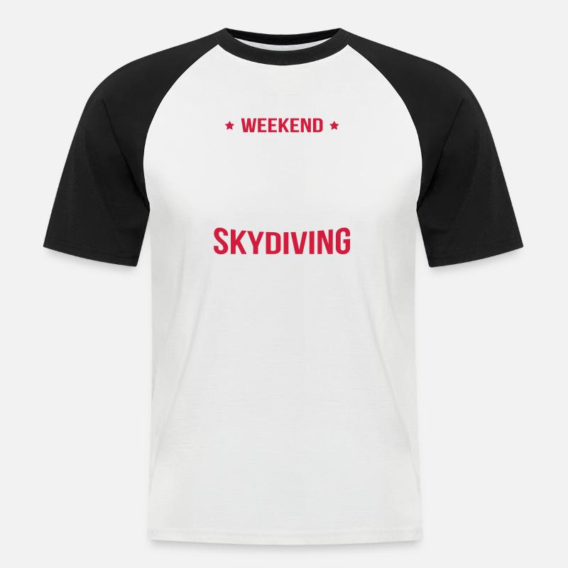 Weekend Forecast Skydiving - Männer Baseball-T-Shirt - Weiß/Schwarz