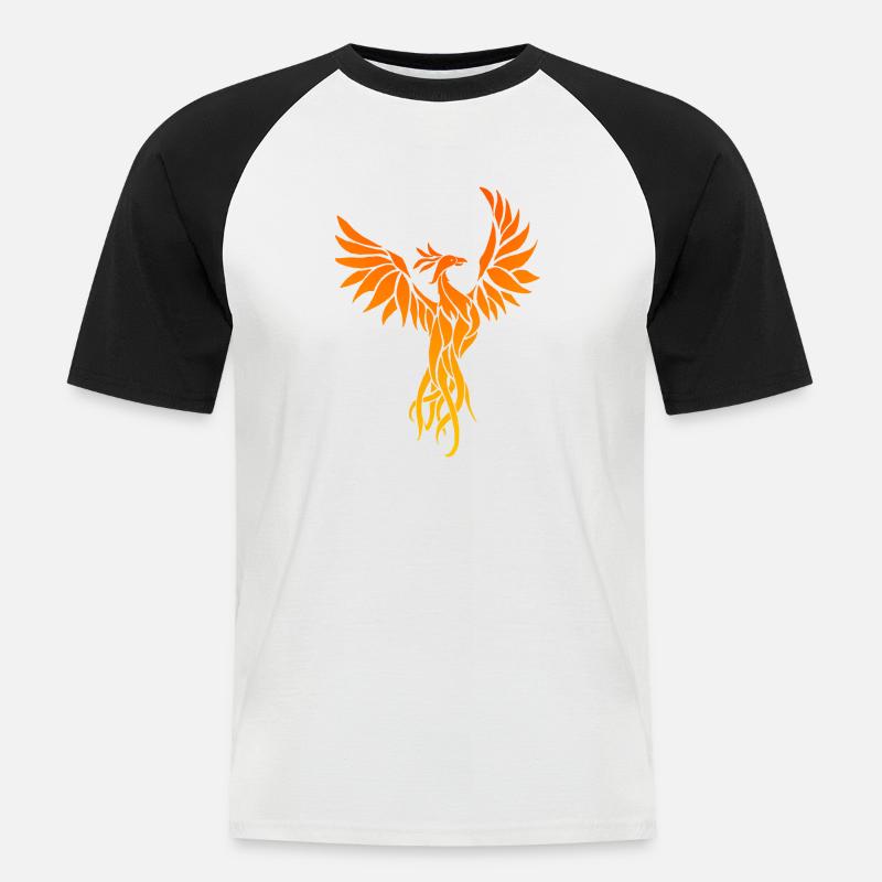 phoenix_2 - Männer Baseball-T-Shirt - Weiß/Schwarz