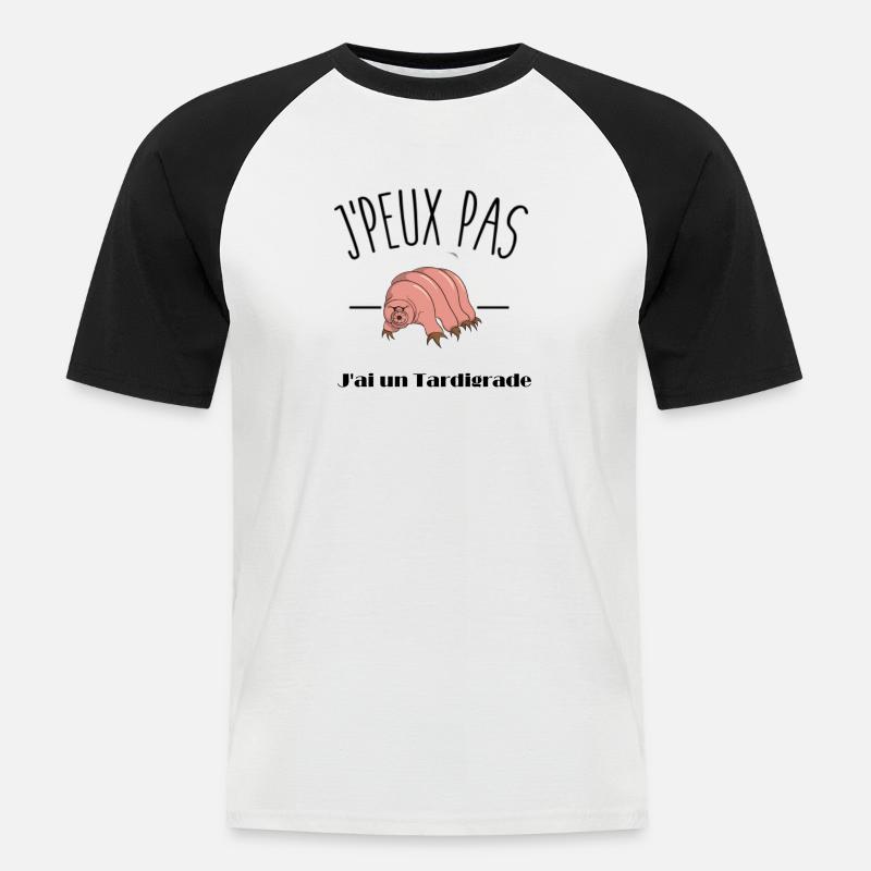 Tardigrade - Männer Baseball-T-Shirt - Weiß/Schwarz