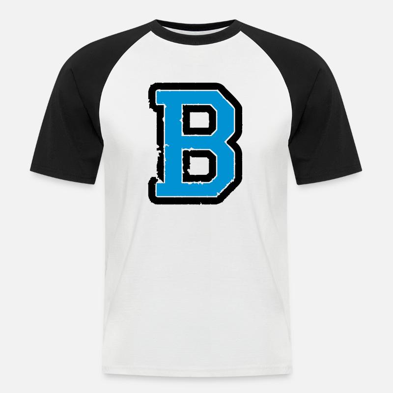 (b_02) - Männer Baseball-T-Shirt - Weiß/Schwarz