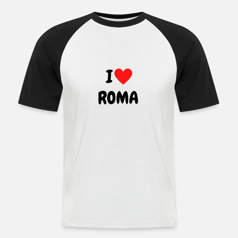 ROM - Männer Baseball-T-Shirt - Weiß/Schwarz